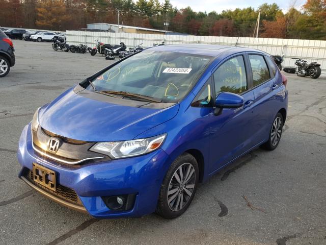 3HGGK5H81FM777553 - 2015 HONDA FIT EX BLUE photo 2