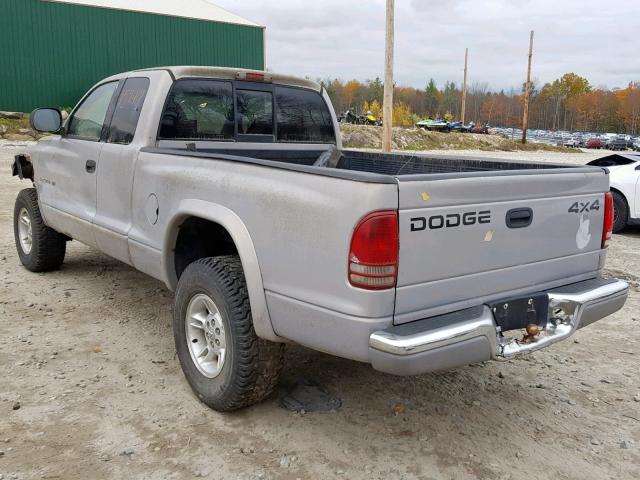 1B7GG22Y0XS124373 - 1999 DODGE DAKOTA SILVER photo 3