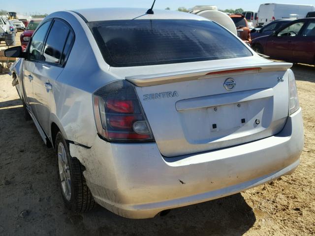 3N1AB6AP8BL631505 - 2011 NISSAN SENTRA 2.0 SILVER photo 3