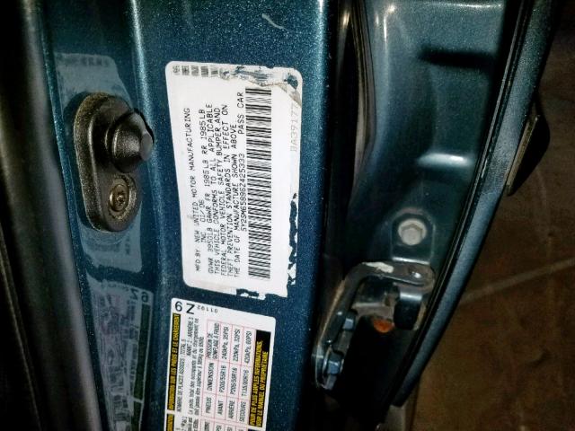 5Y2SM65896Z425333 - 2006 PONTIAC VIBE BLUE photo 10