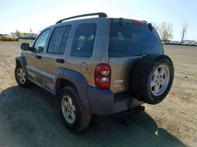 1J4GL48K45W578264 - 2005 JEEP LIBERTY SP BEIGE photo 3