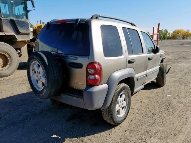 1J4GL48K45W578264 - 2005 JEEP LIBERTY SP BEIGE photo 4