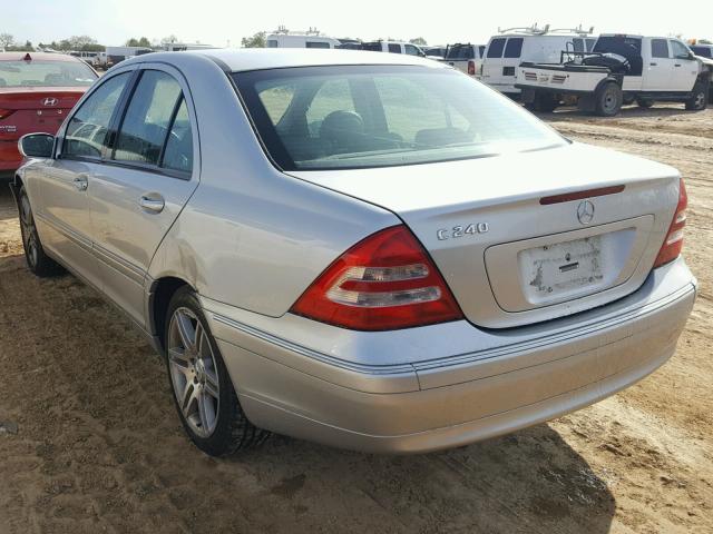 WDBRF61J24A545695 - 2004 MERCEDES-BENZ C 240 SILVER photo 3