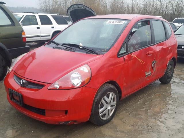 JHMGD38467S014381 - 2007 HONDA FIT RED photo 2