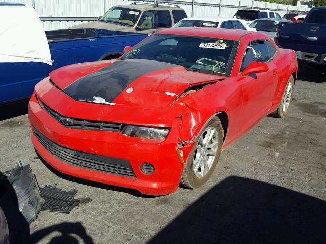 2G1FB1E36F9146956 - 2015 CHEVROLET CAMARO LS RED photo 2