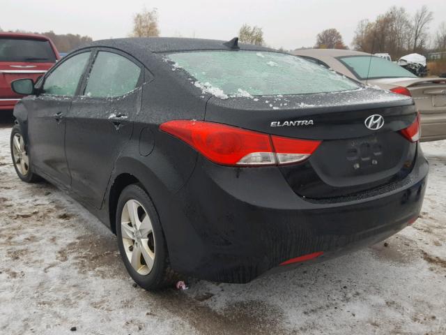 5NPDH4AE2CH069775 - 2012 HYUNDAI ELANTRA GL BLACK photo 3