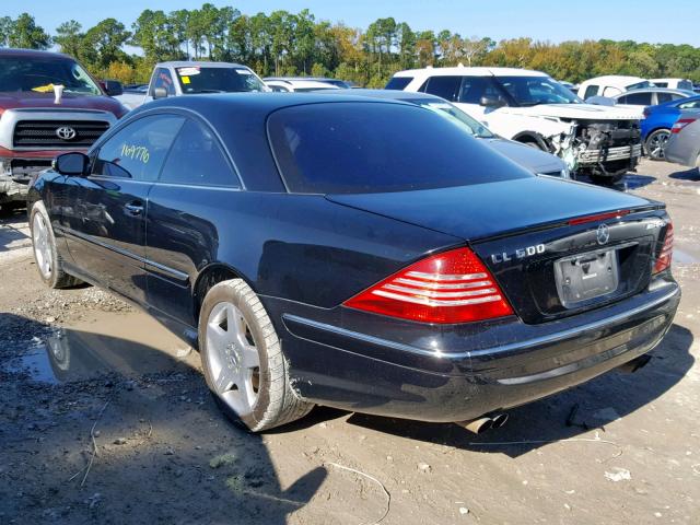 WDBPJ76J13A037267 - 2003 MERCEDES-BENZ CL 600 BLACK photo 3