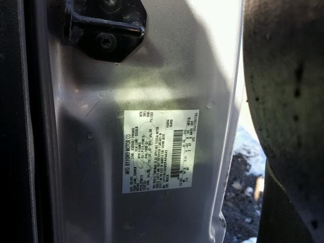 1FTYR10D85PA94645 - 2005 FORD RANGER SILVER photo 10