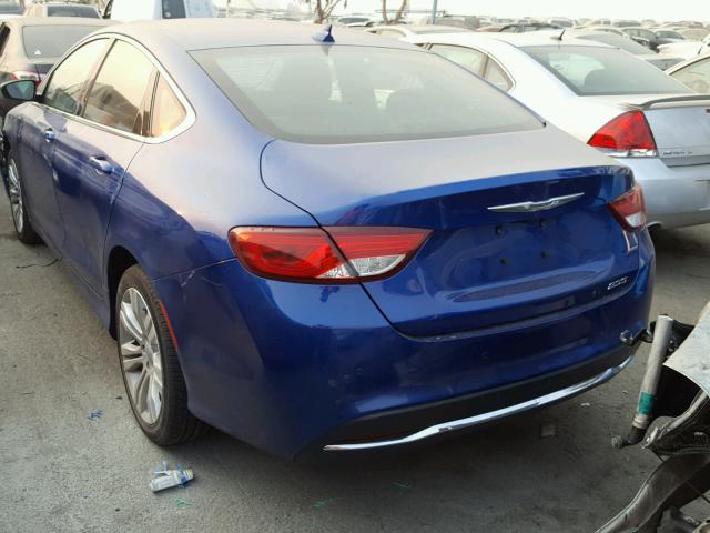 1C3CCCAB9FN730270 - 2015 CHRYSLER 200 LIMITE BLUE photo 3