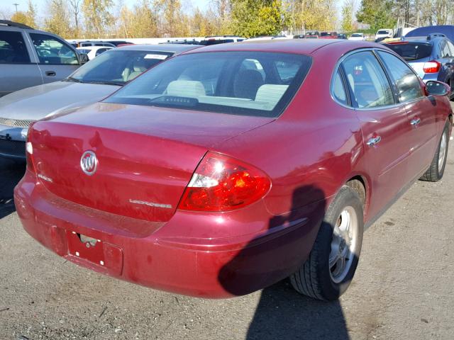 2G4WC532751226586 - 2005 BUICK LACROSSE C RED photo 4