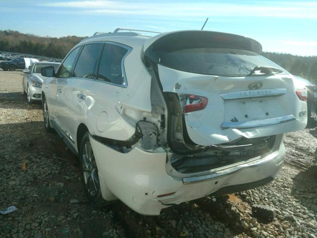 5N1CL0MN3EC526473 - 2014 INFINITI QX60 HYBRI WHITE photo 3