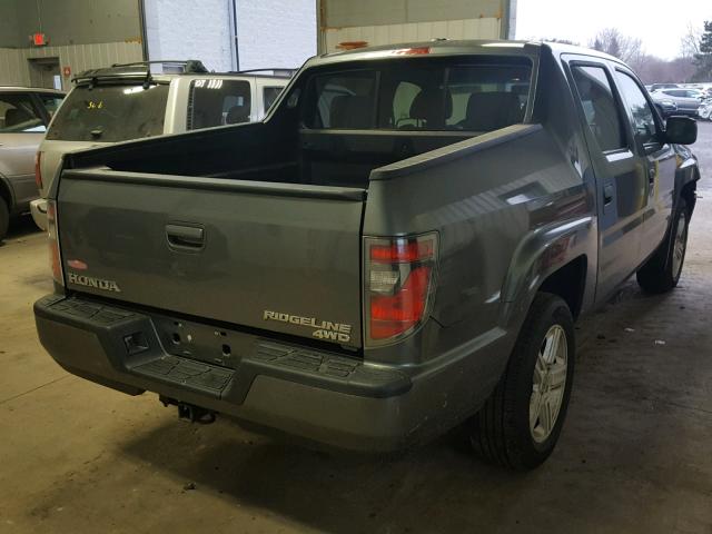 5FPYK1F57CB453017 - 2012 HONDA RIDGELINE GRAY photo 4