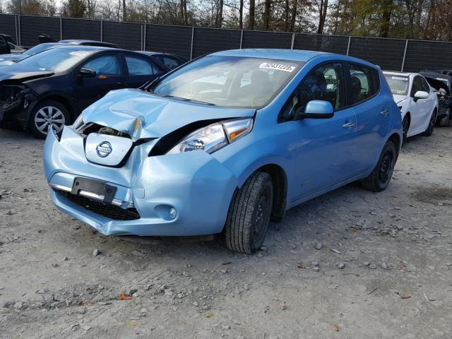 1N4AZ0CP5FC312427 - 2015 NISSAN LEAF S BLUE photo 2