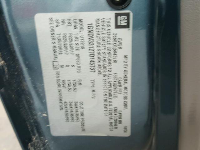 1GNDV33127D145737 - 2007 CHEVROLET UPLANDER L 蓝色 照片 10