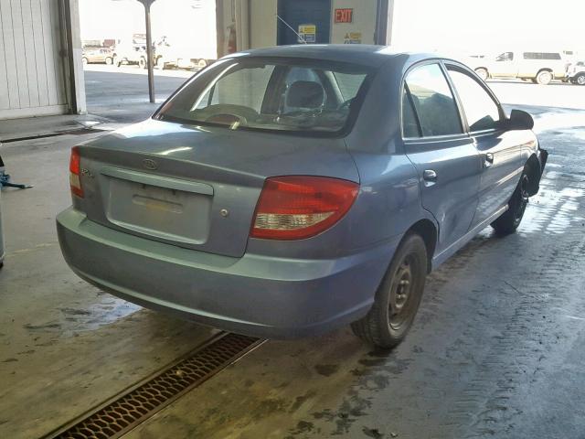 KNADC125246299174 - 2004 KIA RIO BLUE photo 4