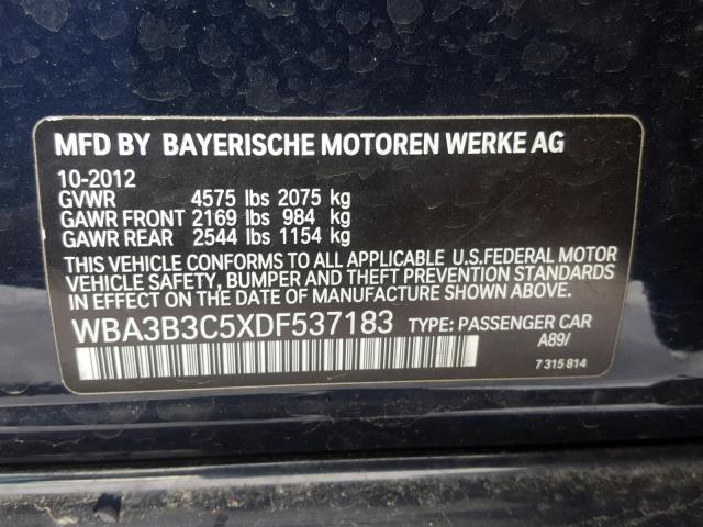 WBA3B3C5XDF537183 - 2013 BMW 328 XI BLUE photo 10