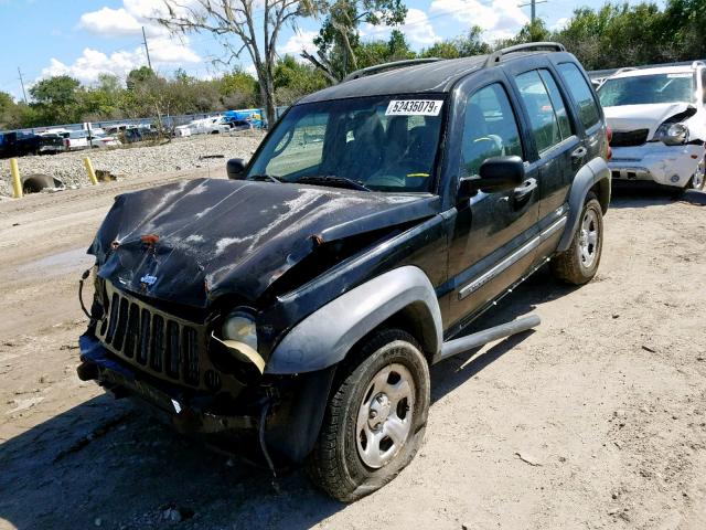 1J4GK48K16W198299 - 2006 JEEP LIBERTY SP BLACK photo 2