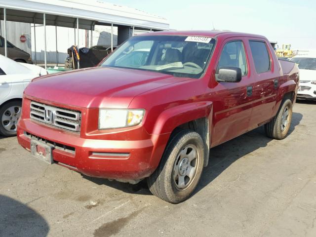 2HJYK162X6H552875 - 2006 HONDA RIDGELINE RED photo 2