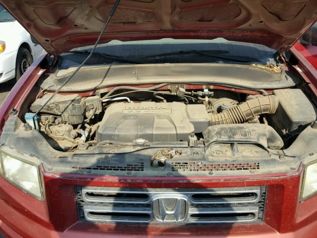 2HJYK162X6H552875 - 2006 HONDA RIDGELINE RED photo 7