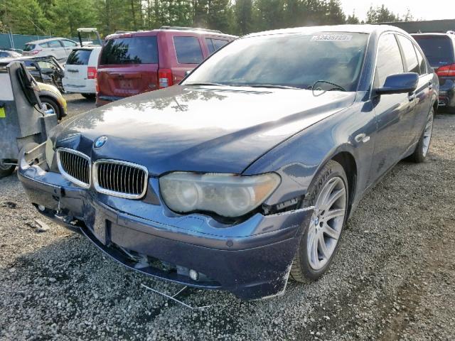 WBAGL63482DP61262 - 2002 BMW 745 I BLUE photo 2