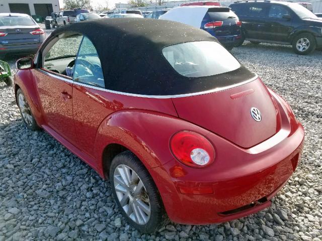 3VWRF31Y79M410345 - 2009 VOLKSWAGEN NEW BEETLE 红色 照片 3