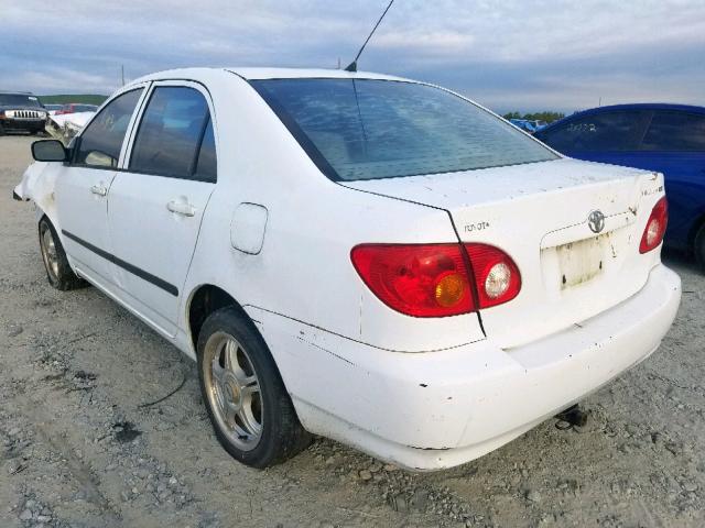 1NXBR32E93Z021334 - 2003 TOYOTA COROLLA CE WHITE photo 3