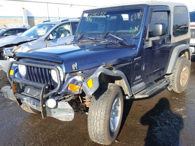 1J4FA49S73P367261 - 2003 JEEP WRANGLER / BLUE photo 2