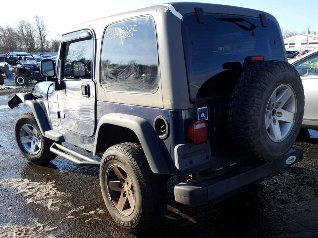 1J4FA49S73P367261 - 2003 JEEP WRANGLER / BLUE photo 3