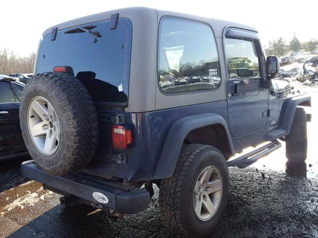 1J4FA49S73P367261 - 2003 JEEP WRANGLER / BLUE photo 4