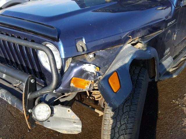 1J4FA49S73P367261 - 2003 JEEP WRANGLER / BLUE photo 9