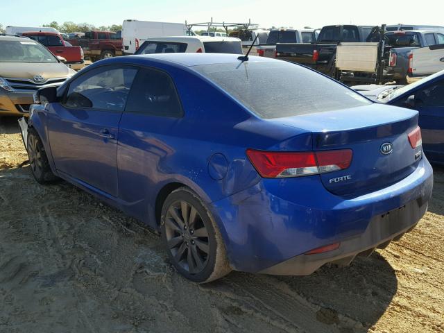 KNAFW6A30D5655639 - 2013 KIA FORTE SX BLUE photo 3