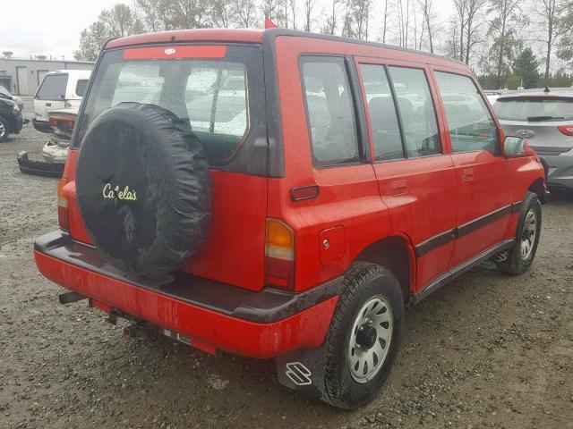 2S3TD03V7V6402123 - 1997 SUZUKI SIDEKICK J RED photo 4