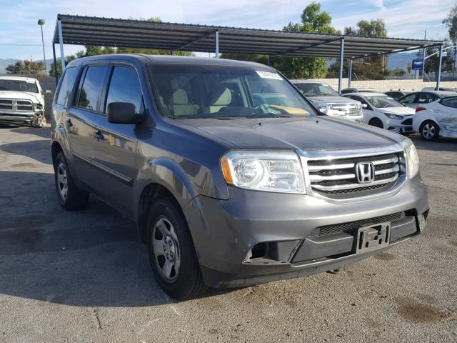 5FNYF3H25DB030580 - 2013 HONDA PILOT LX GRAY photo 1