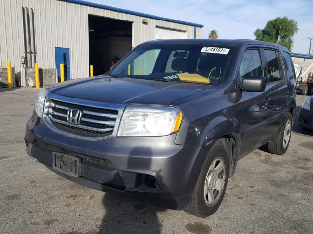 5FNYF3H25DB030580 - 2013 HONDA PILOT LX GRAY photo 2