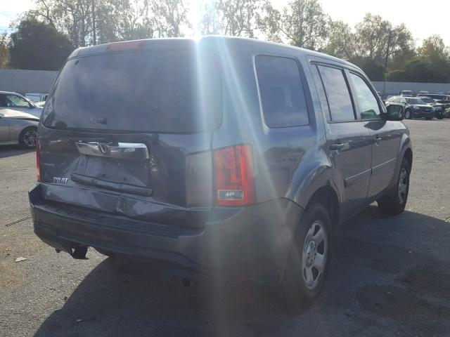 5FNYF3H25DB030580 - 2013 HONDA PILOT LX GRAY photo 4