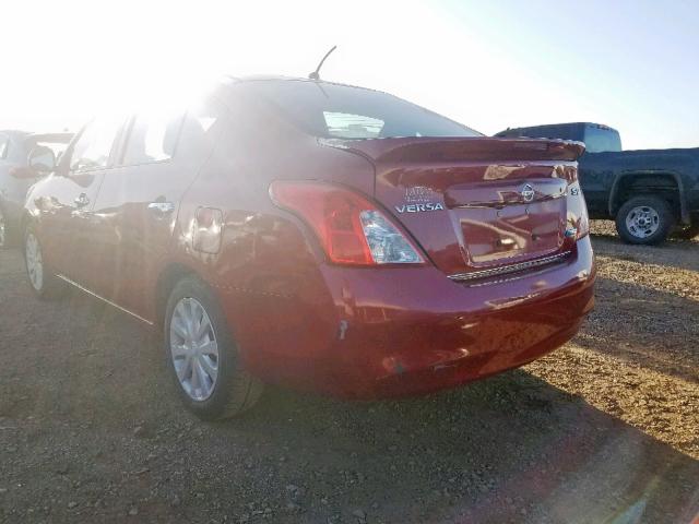 3N1CN7AP6EK463606 - 2014 NISSAN VERSA S RED photo 3