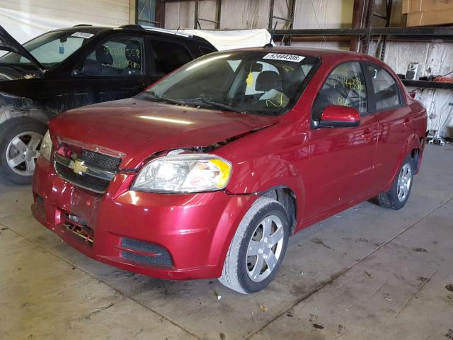 KL1TD5DE9AB051840 - 2010 CHEVROLET AVEO LS RED photo 2