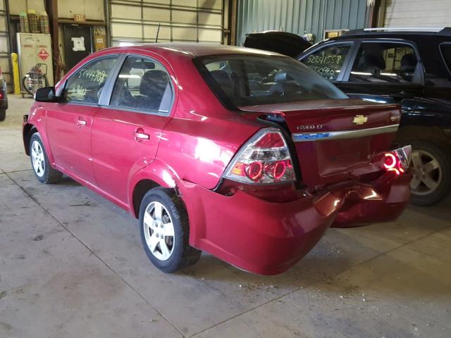 KL1TD5DE9AB051840 - 2010 CHEVROLET AVEO LS RED photo 3