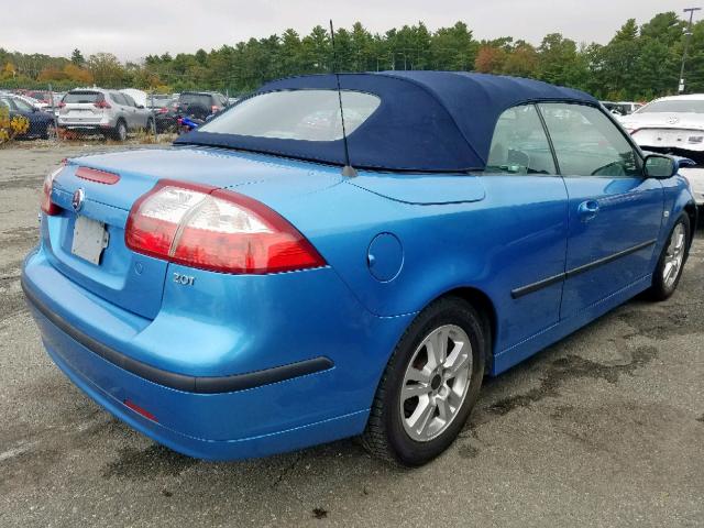 YS3FD79Y076100423 - 2007 SAAB 9-3 2.0T BLUE photo 4