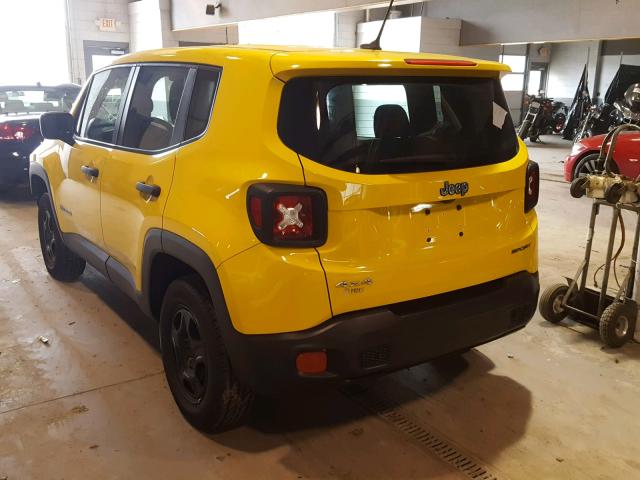 ZACCJBAT0FPB64551 - 2015 JEEP RENEGADE S 黄色 照片 3