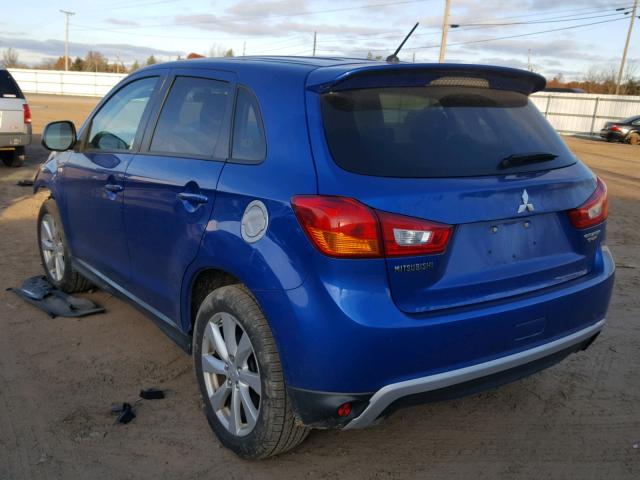 4A4AP3AU3FE010951 - 2015 MITSUBISHI OUTLANDER BLUE photo 3