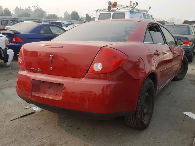 1G2ZF58B874212533 - 2007 PONTIAC G6 VALUE L RED photo 4