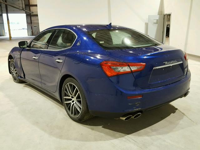 ZAM57XSA1G1179410 - 2016 MASERATI GHIBLI BLUE photo 3