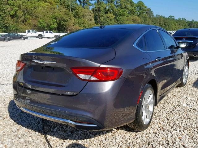 1C3CCCAB3GN102965 - 2016 CHRYSLER 200 LIMITE CHARCOAL photo 4