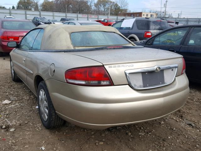 1C3EL45X14N189314 - 2004 CHRYSLER SEBRING LX TAN photo 3