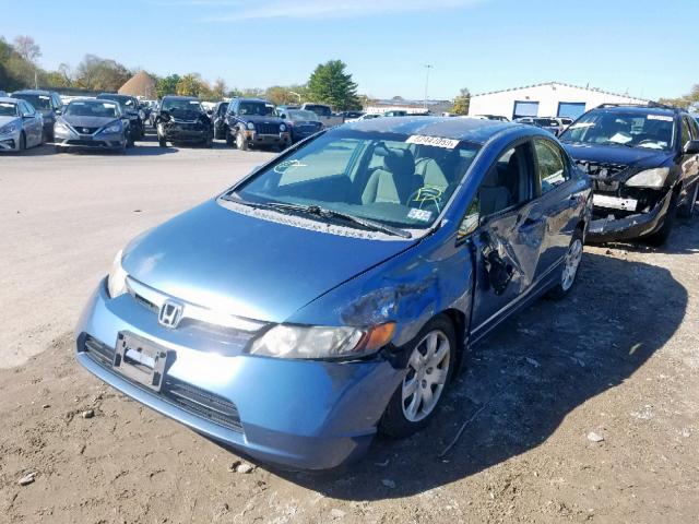 2HGFA16518H518367 - 2008 HONDA CIVIC LX BLUE photo 2