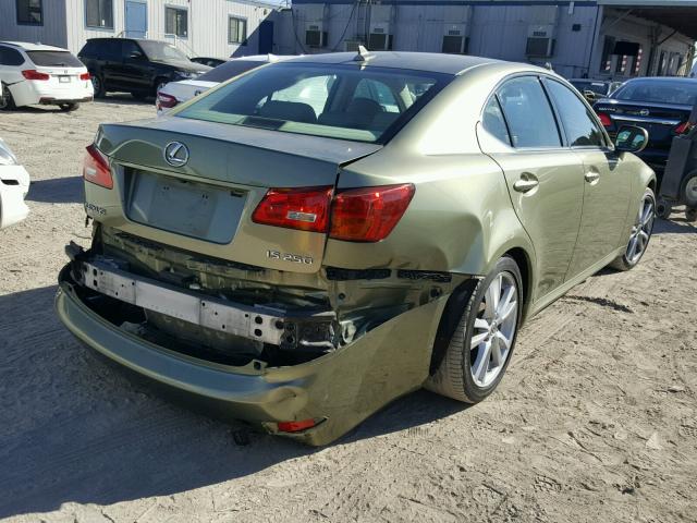 JTHBK262275037196 - 2007 LEXUS IS 250 GREEN photo 4