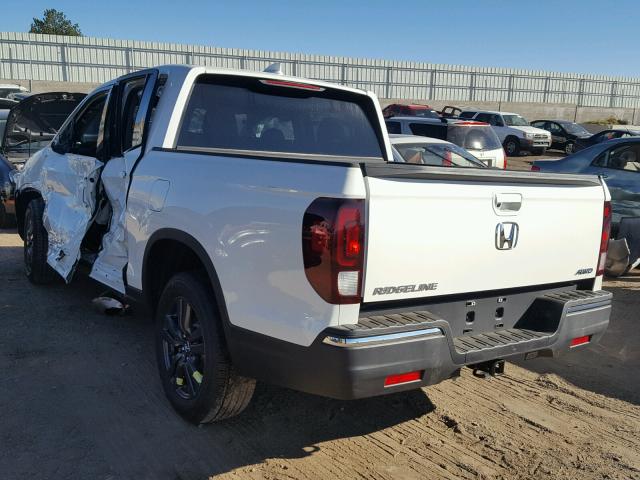 5FPYK3F17KB011846 - 2019 HONDA RIDGELINE WHITE photo 3