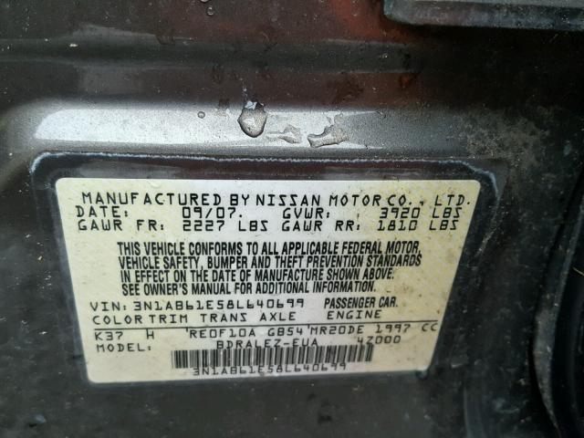 3N1AB61E58L640699 - 2008 NISSAN SENTRA 2.0 GOLD photo 10