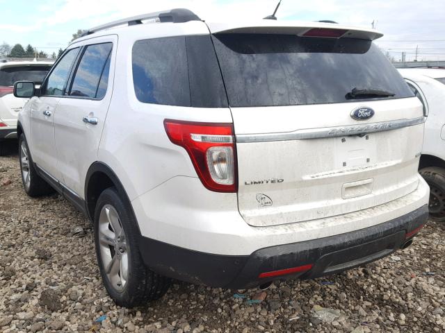 1FM5K8F81FGA15596 - 2015 FORD EXPLORER L WHITE photo 3